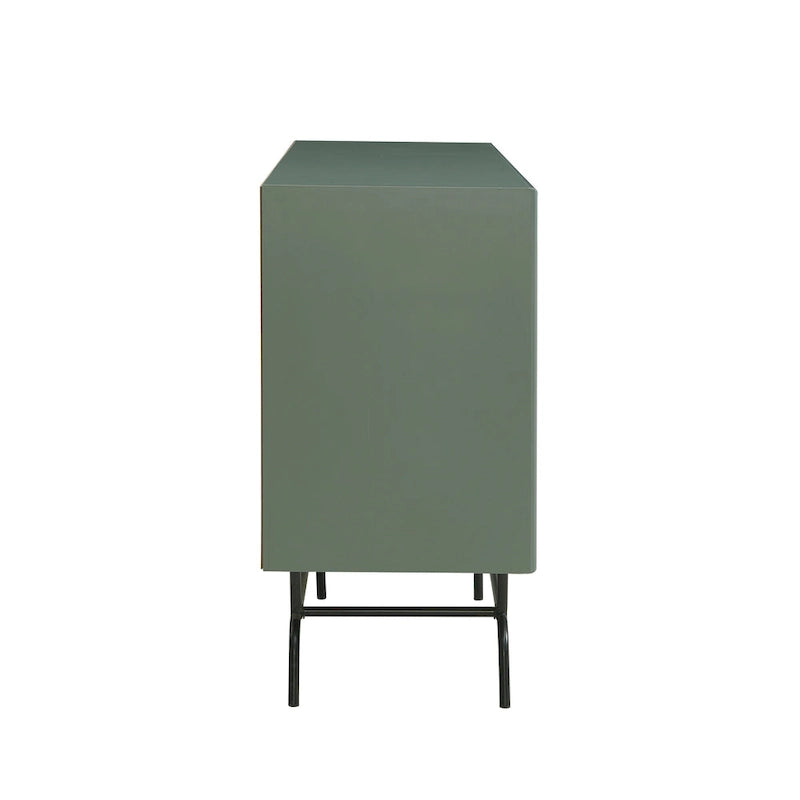 Buffet de 60 pouces avec rangement à vin – Taupe clair ou Vert sauge et noir