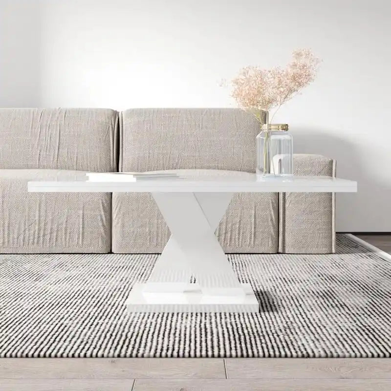 Noir/Or, Blanc/Or, Noir, Blanc – Table basse pour 1-2 personnes, design moderne, finition brillante