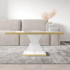 Noir/Or, Blanc/Or, Noir, Blanc – Table basse pour 1-2 personnes, design moderne, finition brillante