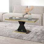 Noir/Or, Blanc/Or, Noir, Blanc – Table basse pour 1-2 personnes, design moderne, finition brillante
