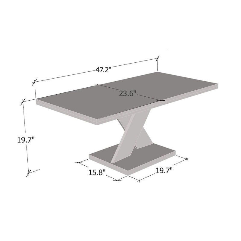 Noir/Or, Blanc/Or, Noir, Blanc – Table basse pour 1-2 personnes, design moderne, finition brillante