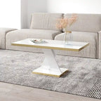 Noir/Or, Blanc/Or, Noir, Blanc – Table basse pour 1-2 personnes, design moderne, finition brillante