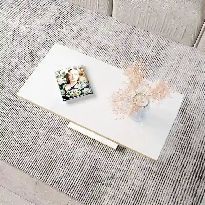 Noir/Or, Blanc/Or, Noir, Blanc – Table basse pour 1-2 personnes, design moderne, finition brillante