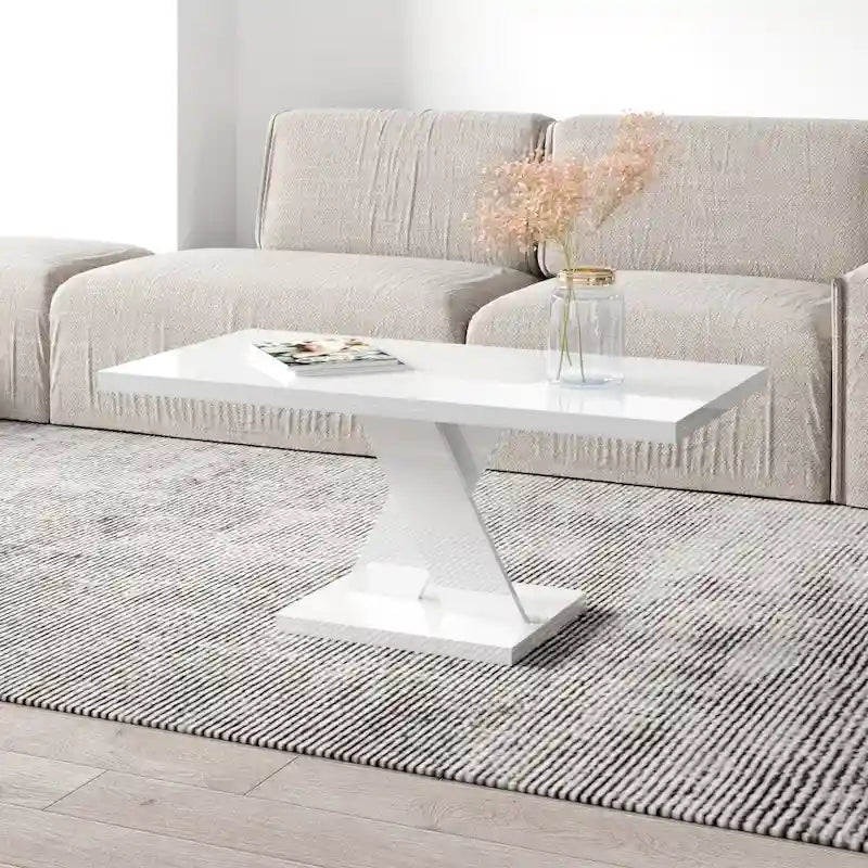 Noir/Or, Blanc/Or, Noir, Blanc – Table basse pour 1-2 personnes, design moderne, finition brillante