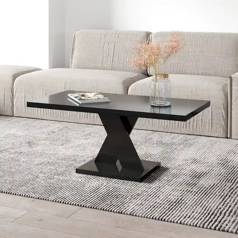 Noir/Or, Blanc/Or, Noir, Blanc – Table basse pour 1-2 personnes, design moderne, finition brillante