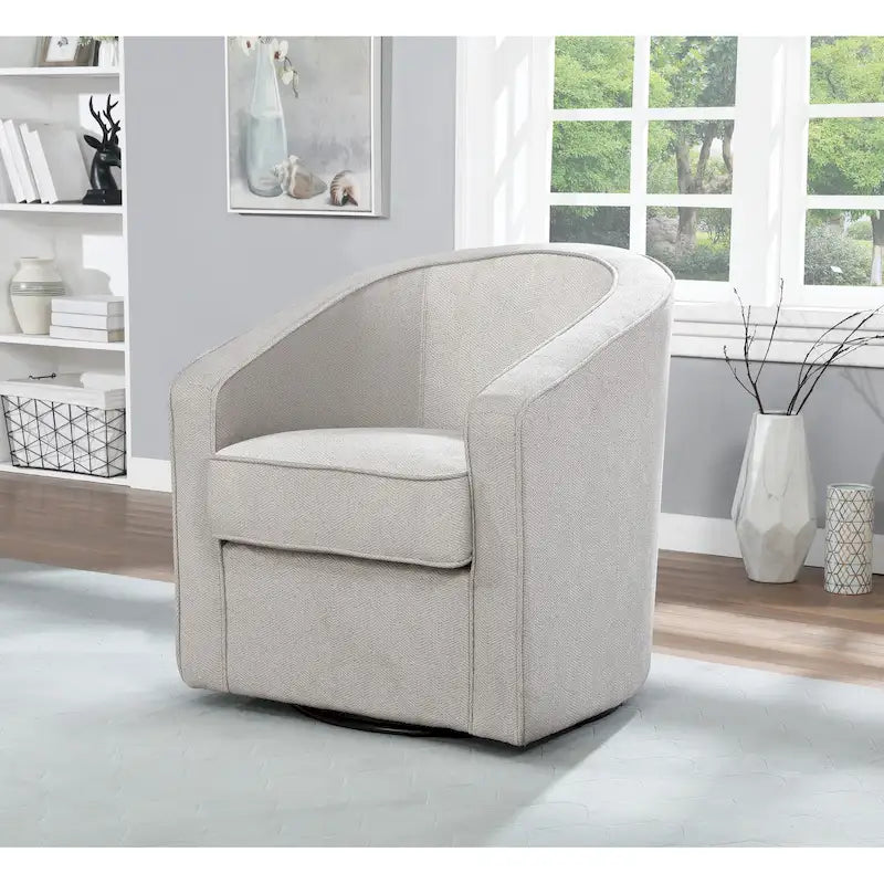 Fauteuil pivotant cylindrique 1 place, gris / beige / bleu azur / fumée
