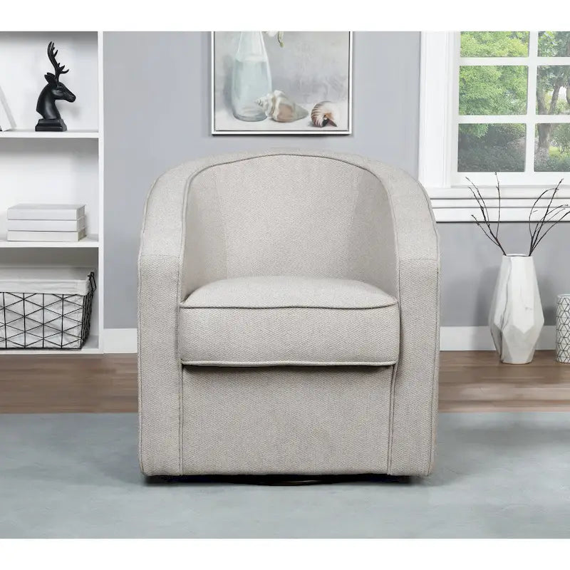 Fauteuil pivotant cylindrique 1 place, gris / beige / bleu azur / fumée