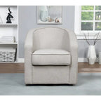 Fauteuil pivotant cylindrique 1 place, gris / beige / bleu azur / fumée