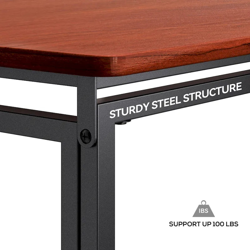 Bureau pliant marron, 109 cm, pour une personne