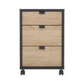 Caisson mobile 3 tiroirs Gris Mat / Noyer, assemblage 1 personne