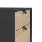 Caisson mobile 3 tiroirs Gris Mat / Noyer, assemblage 1 personne