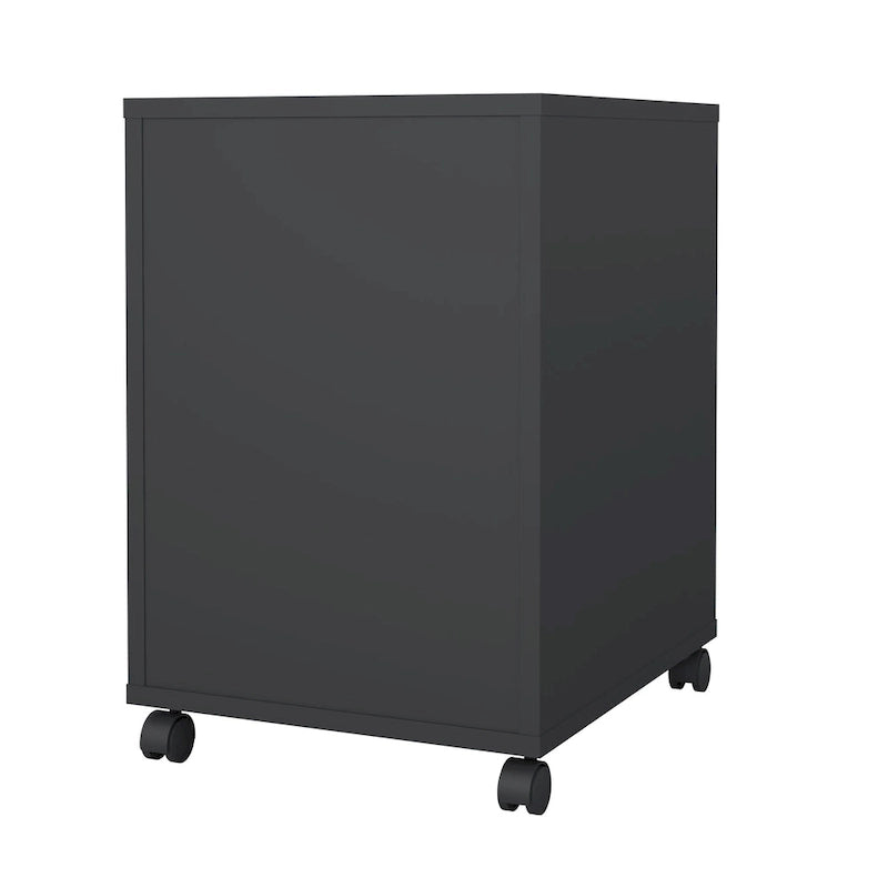 Caisson mobile 3 tiroirs Gris Mat / Noyer, assemblage 1 personne
