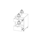 Caisson mobile 3 tiroirs Gris Mat / Noyer, assemblage 1 personne