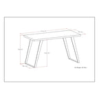 Bureau double en acacia massif, plateau plat, brun charbon / brun naturel, style industriel