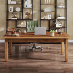 Bureau d'ordinateur de ferme en noyer, 1-2 personnes, 180 cm