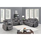 Fauteuil inclinable électrique 1 place avec porte-gobelets Bleu encre / Gris antique / Marron foncé