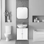 Meuble sous-lavabo de salle de bain blanc à 2 portes