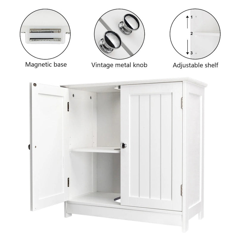 Meuble sous-lavabo de salle de bain blanc à 2 portes