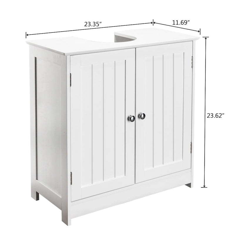 Meuble sous-lavabo de salle de bain blanc à 2 portes