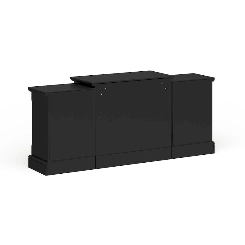 Cheminée électrique noire avec étagères de bibliothèque — Brique ou Miroir, 2 styles, 1 pièce