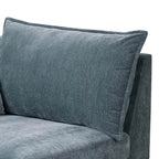 Chaise d'angle modulaire un bras, 1 place, bleu ardoise