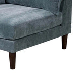 Chaise d'angle modulaire un bras, 1 place, bleu ardoise