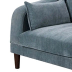 Chaise d'angle modulaire un bras, 1 place, bleu ardoise