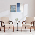 Fauteuil d'appoint Mid-Century (Blanc/Bleu/Marron) — Lot de 2, pour 1 personne