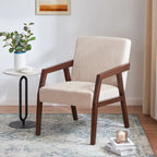 Fauteuil d'appoint Mid-Century (Blanc/Bleu/Marron) — Lot de 2, pour 1 personne
