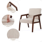 Fauteuil d'appoint Mid-Century (Blanc/Bleu/Marron) — Lot de 2, pour 1 personne