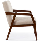 Fauteuil d'appoint Mid-Century (Blanc/Bleu/Marron) — Lot de 2, pour 1 personne