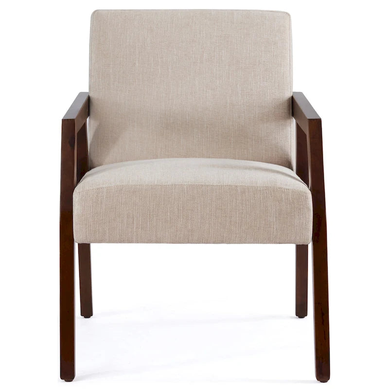 Fauteuil d'appoint Mid-Century (Blanc/Bleu/Marron) — Lot de 2, pour 1 personne