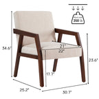 Fauteuil d'appoint Mid-Century (Blanc/Bleu/Marron) — Lot de 2, pour 1 personne