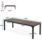 Bureau industriel pour 2 personnes, marron/blanc/noir, pieds en métal, double poste de travail