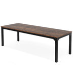 Bureau industriel pour 2 personnes, marron/blanc/noir, pieds en métal, double poste de travail