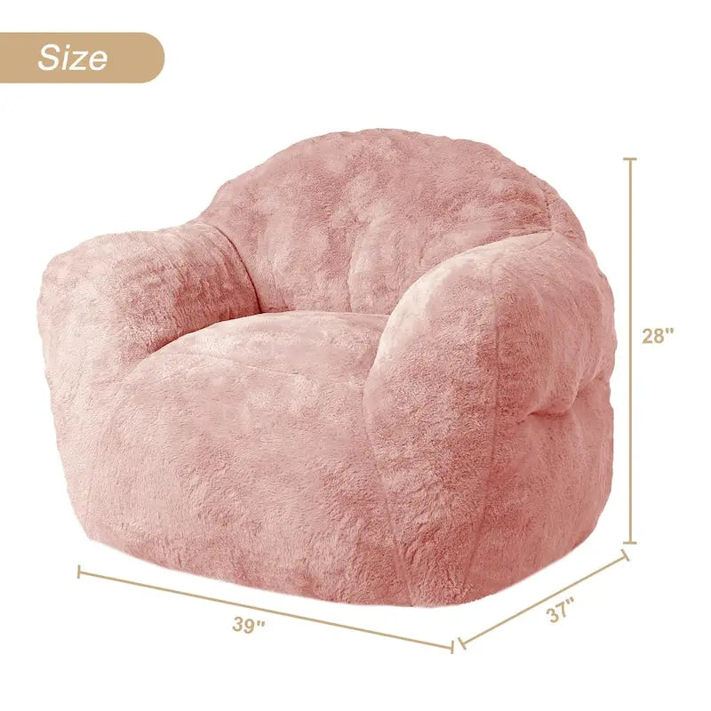 Fauteuil poire pour adultes et enfants – Gris foncé / Rose / Gris clair / Beige