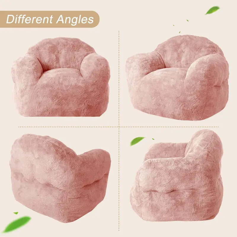 Fauteuil poire pour adultes et enfants – Gris foncé / Rose / Gris clair / Beige