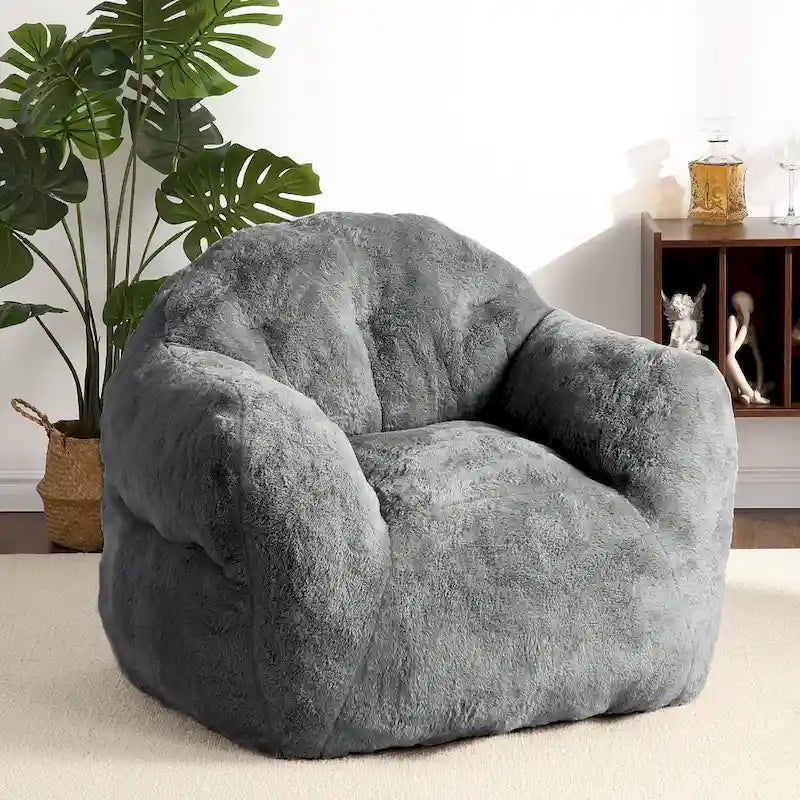 Fauteuil poire pour adultes et enfants – Gris foncé / Rose / Gris clair / Beige