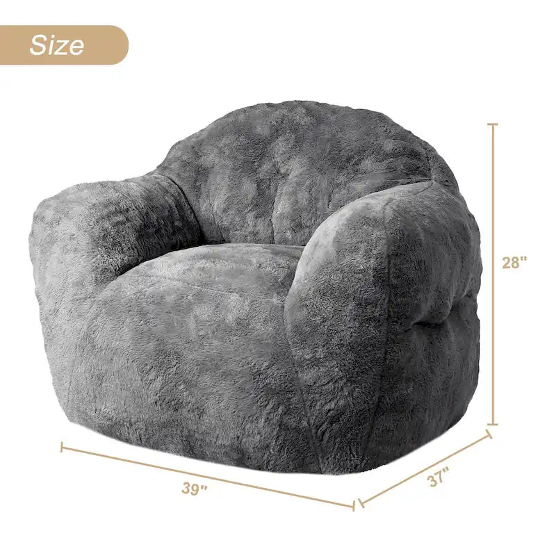 Fauteuil poire pour adultes et enfants – Gris foncé / Rose / Gris clair / Beige