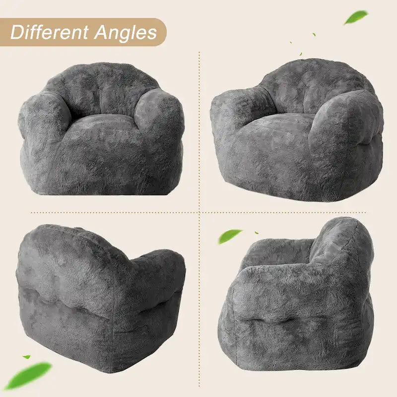 Fauteuil poire pour adultes et enfants – Gris foncé / Rose / Gris clair / Beige