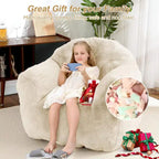 Fauteuil poire pour adultes et enfants – Gris foncé / Rose / Gris clair / Beige
