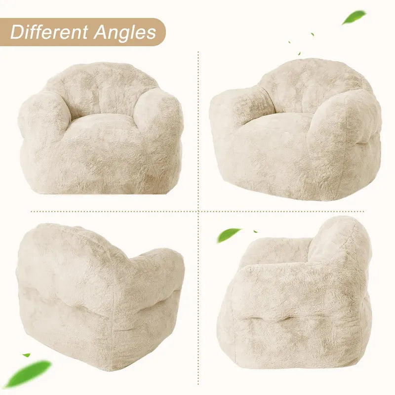 Fauteuil poire pour adultes et enfants – Gris foncé / Rose / Gris clair / Beige
