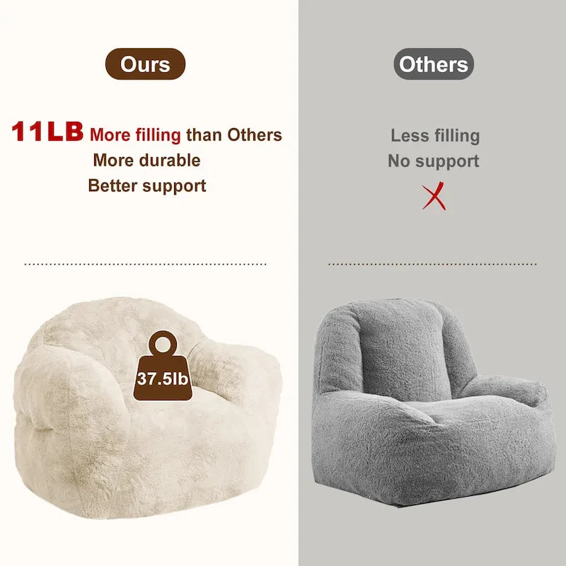 Fauteuil poire pour adultes et enfants – Gris foncé / Rose / Gris clair / Beige