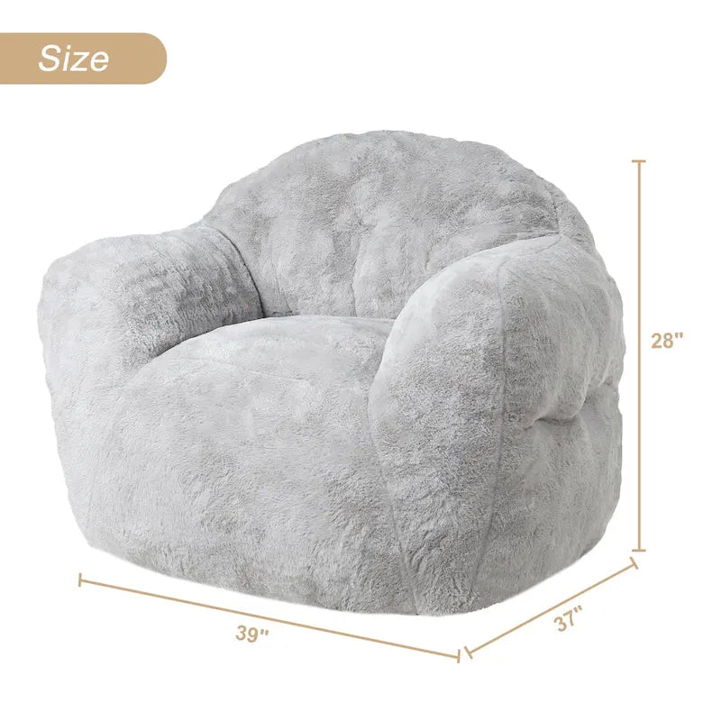 Fauteuil poire pour adultes et enfants – Gris foncé / Rose / Gris clair / Beige