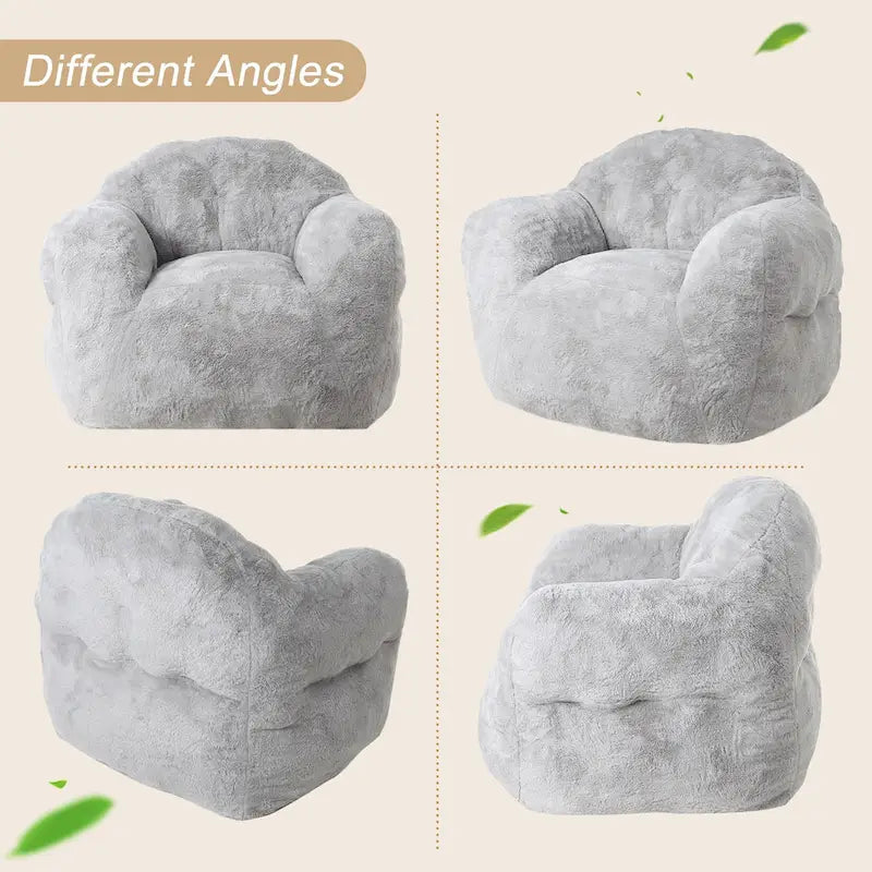 Fauteuil poire pour adultes et enfants – Gris foncé / Rose / Gris clair / Beige