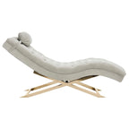 SAFAVIEH Cheri Chaise longue avec oreiller rond - 65Lx23Px33H