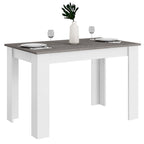 Ensemble de salle à manger rectangulaire 5 pièces blanc et marron pour 4 personnes