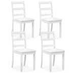 Ensemble de salle à manger rectangulaire 5 pièces blanc et marron pour 4 personnes