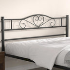 Lit Plateforme en Métal avec Tête de Lit à Barreaux – Noir / Rose / Or, Lit Simple / Double / Queen, pour 1 Personne