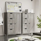 Meuble bas de salle de bain à 4 tiroirs argent/blanc/noir/gris, 1 personne
